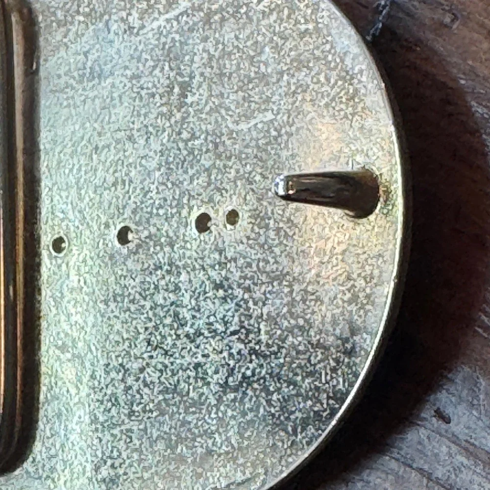 Vintage Justice Bros JB Racing Belt Buckle Gold‎ Tone Western Scrollwork Enamel